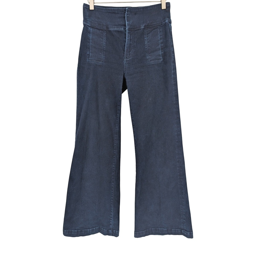 KUT from the Kloth Isabel Flare Jeans Womens 4 Dark Blue High Rise Wide Leg Boho